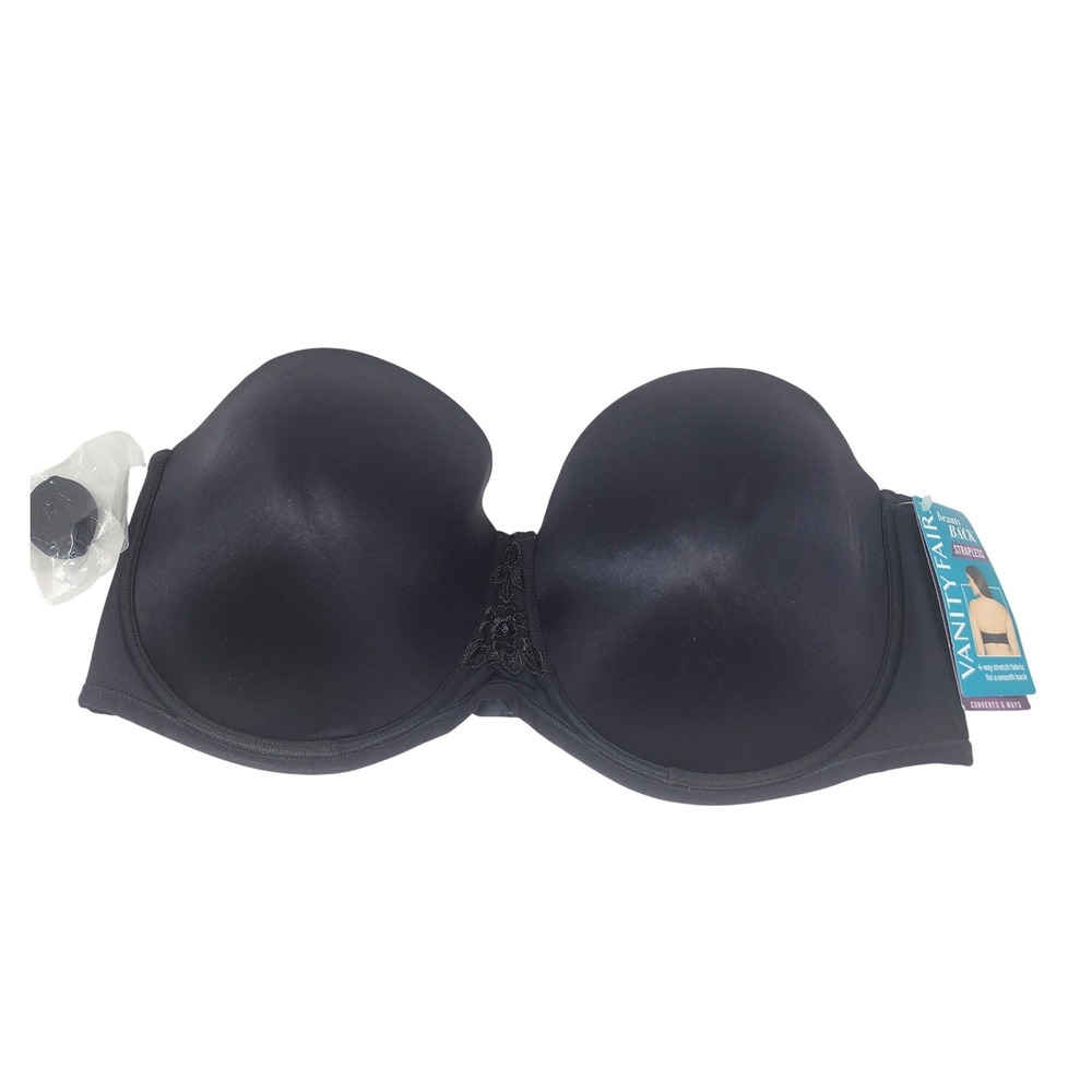 Vanity Fair Beauty Back Strapless Bra Style 74380 Size 44D Black New